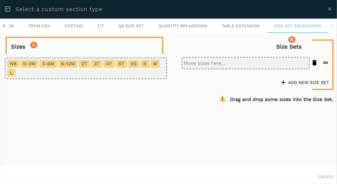 How size set breakdown template works – Techpacker